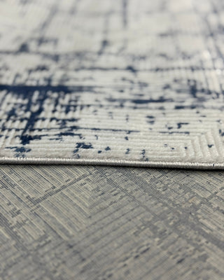 Rüya Modern Desenli İnce Makine Halısı Mavi