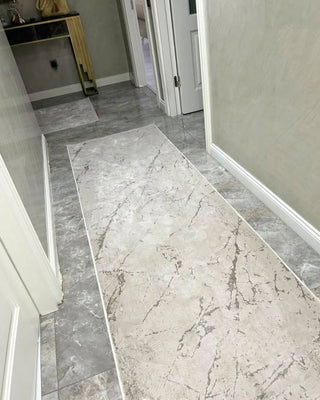 Eva Modern Desen Makine Halısı Bej