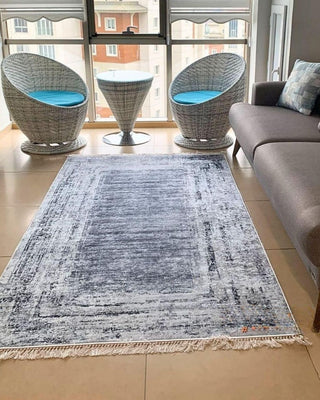 Tasarım Kilim Eskitme Çerçeve Gri