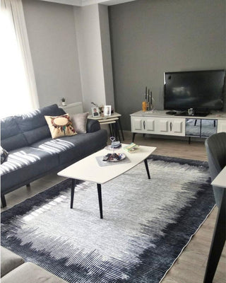 Tasarım Kilim Girdap Gri Deri