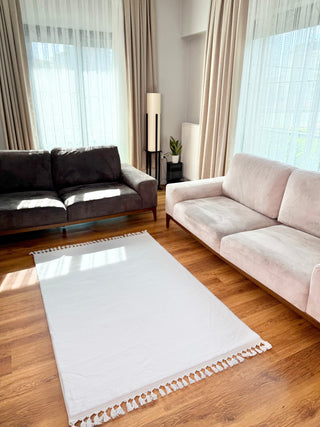 Tavşan Peluş Halı Beyaz