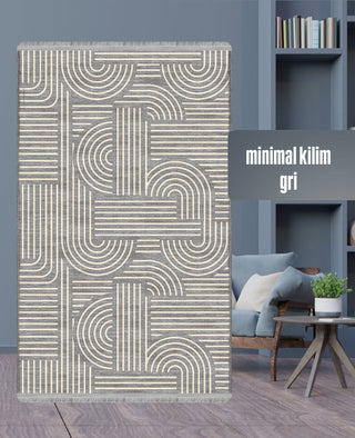 Minimal Kilim Gri
