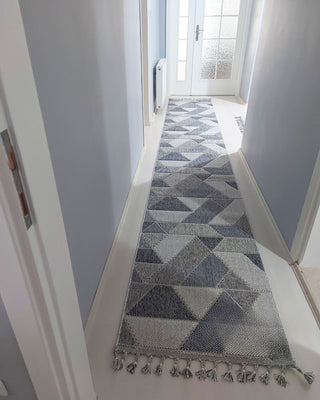 Vieno Baklava Desenli Makine Halısı Gri