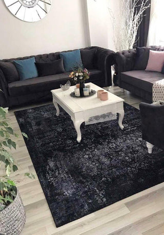 Tasarım Kilim Siyah Klasik